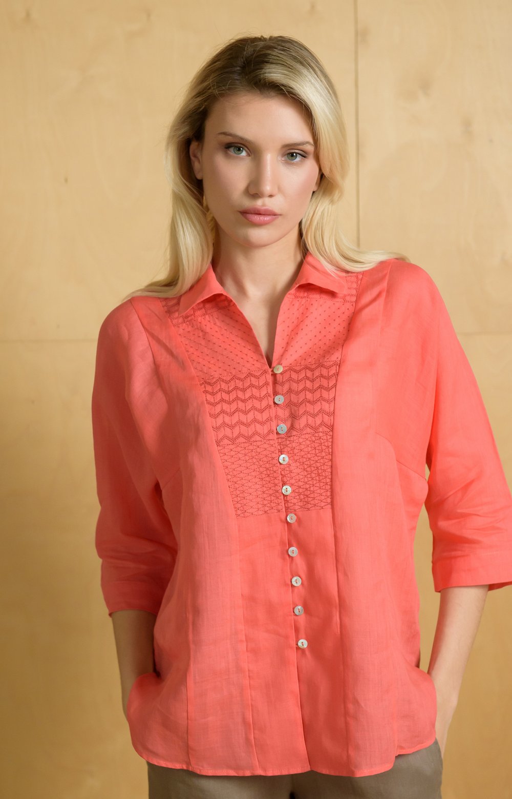 Блузка ПАЛЕРМО 05568AA коралловый