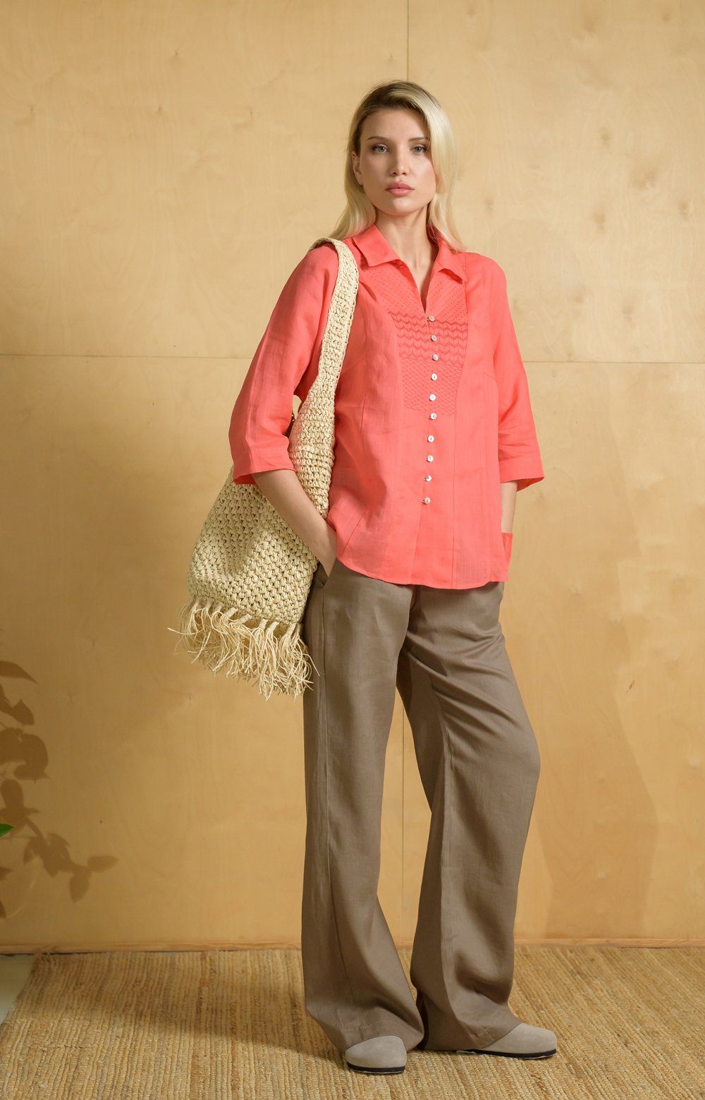 Блузка ПАЛЕРМО 05568AA коралловый