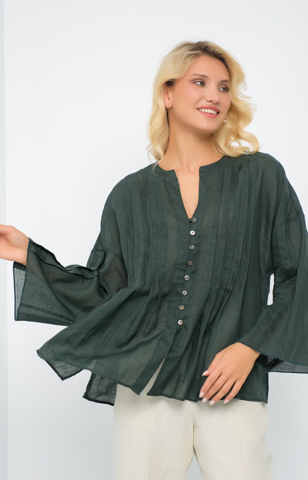 Блузка АРНЕЙ 05383AA зеленый