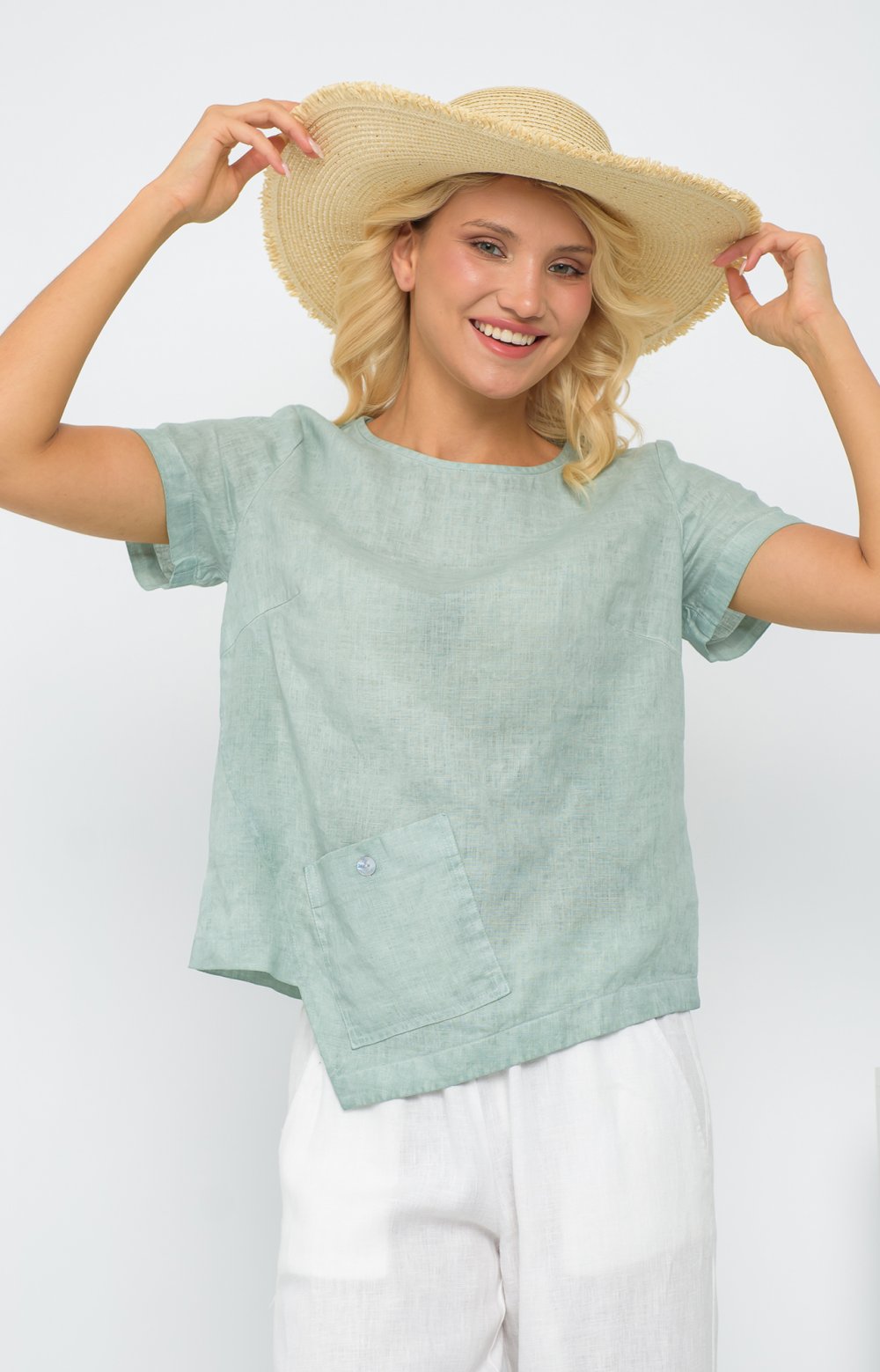 Блузка СТРАЙТ 05351AA оливковый