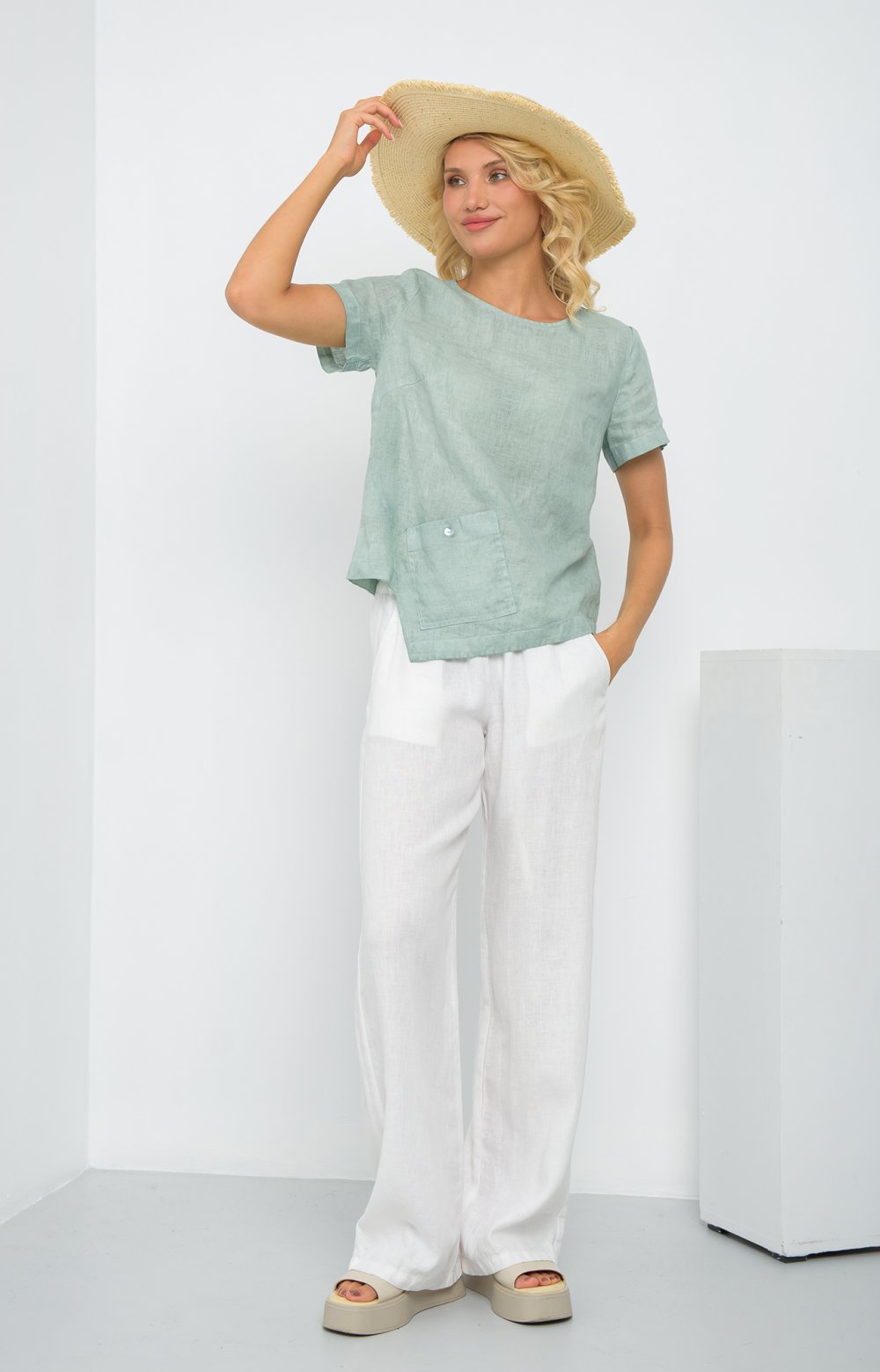 Блузка СТРАЙТ 05351AA оливковый