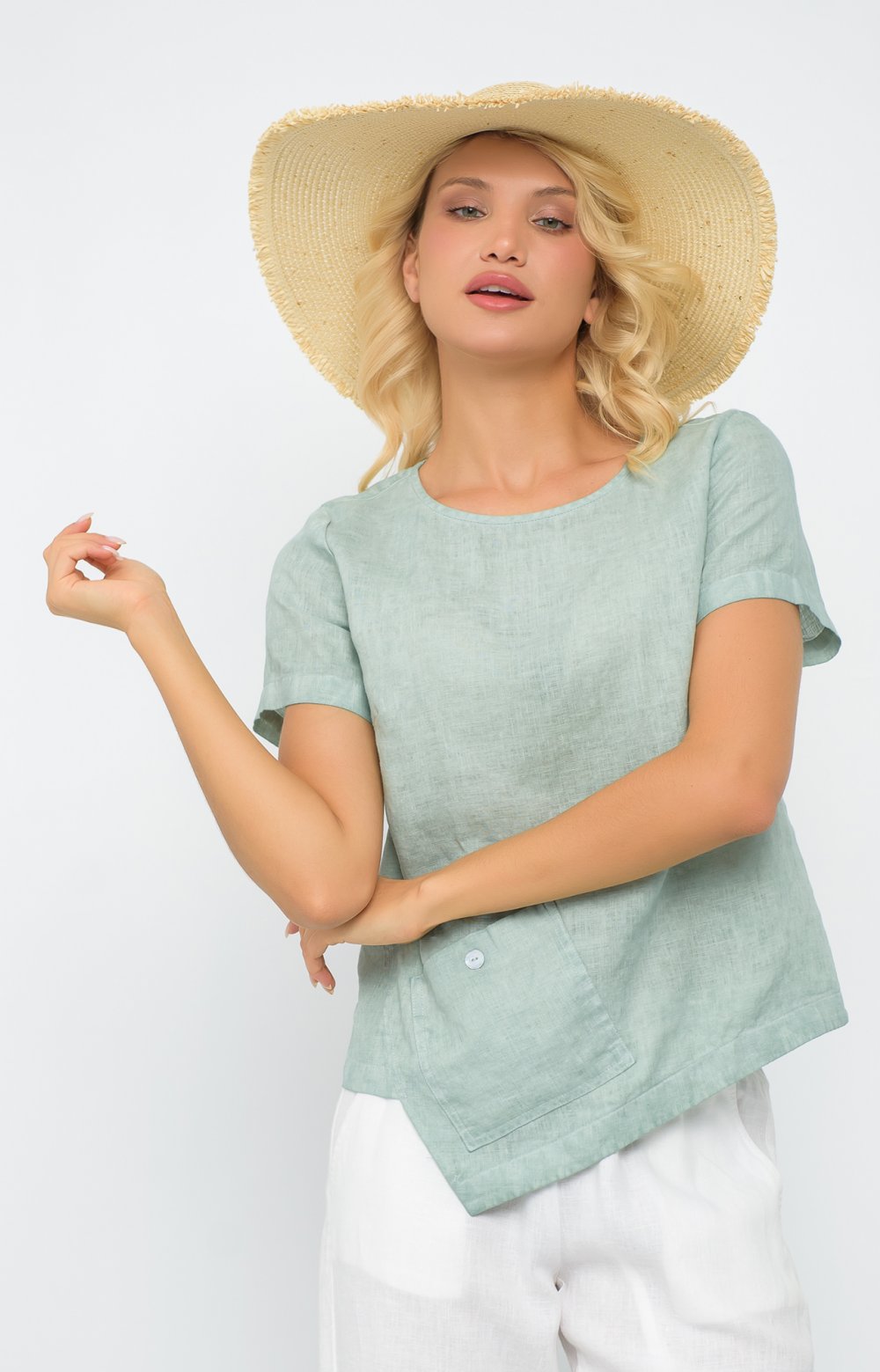 Блузка СТРАЙТ 05351AA оливковый