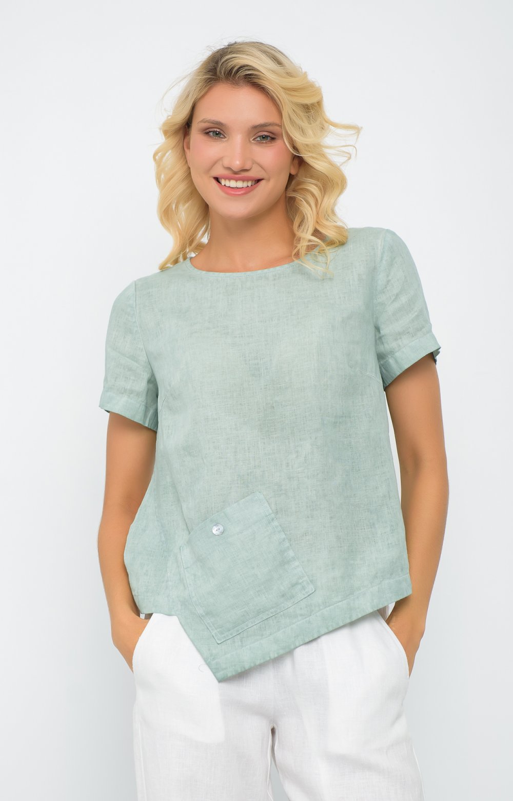 Блузка СТРАЙТ 05351AA оливковый