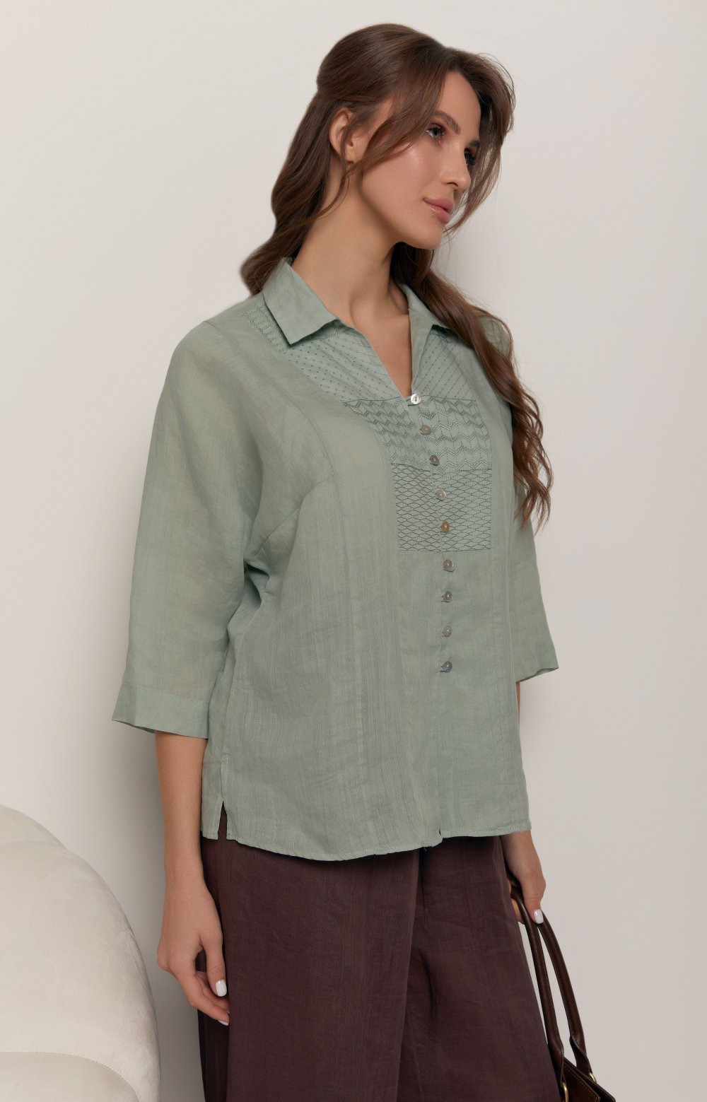 Блузка ПАЛЕРМО 05568AA оливковый