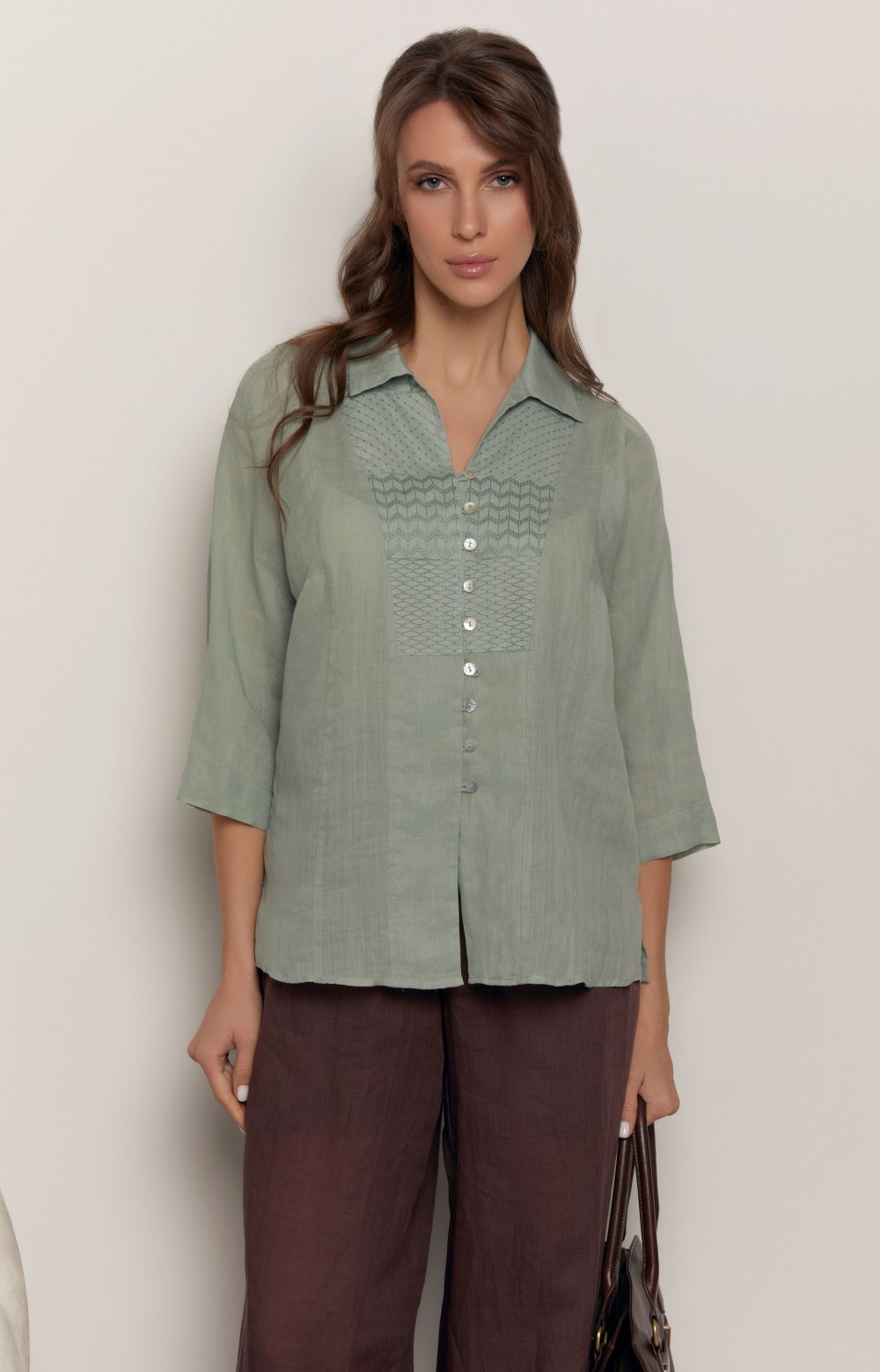 Блузка ПАЛЕРМО 05568AA оливковый